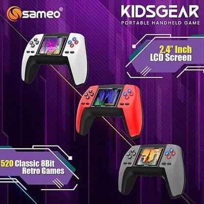 SAMEO KIDSGEAR Controller Shaped Handheld Console Built-in 520 Retro Game (Graphite Grey)