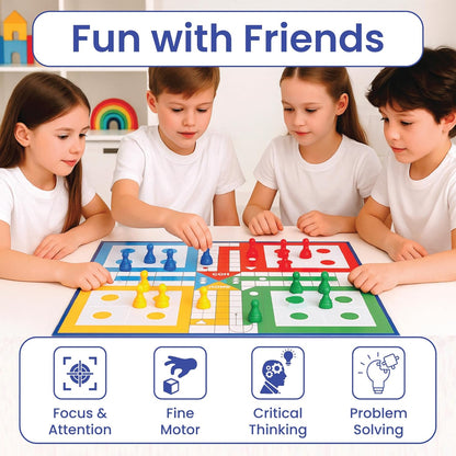 Ratna's Magnetic Snakes and Ladders with Ludo Board Game for Kids and Family Fun