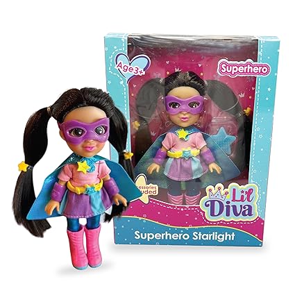 Li'l Diva Superhero Starlight 6'' Doll|India’s First Preschool RolePlay PretendPlay Doll with Accessories|Best Gift|Toy Doll for Girls3+|Movable Arms & Legs|Beautiful Dress|Elegant Eyes|Soft Hair Play
