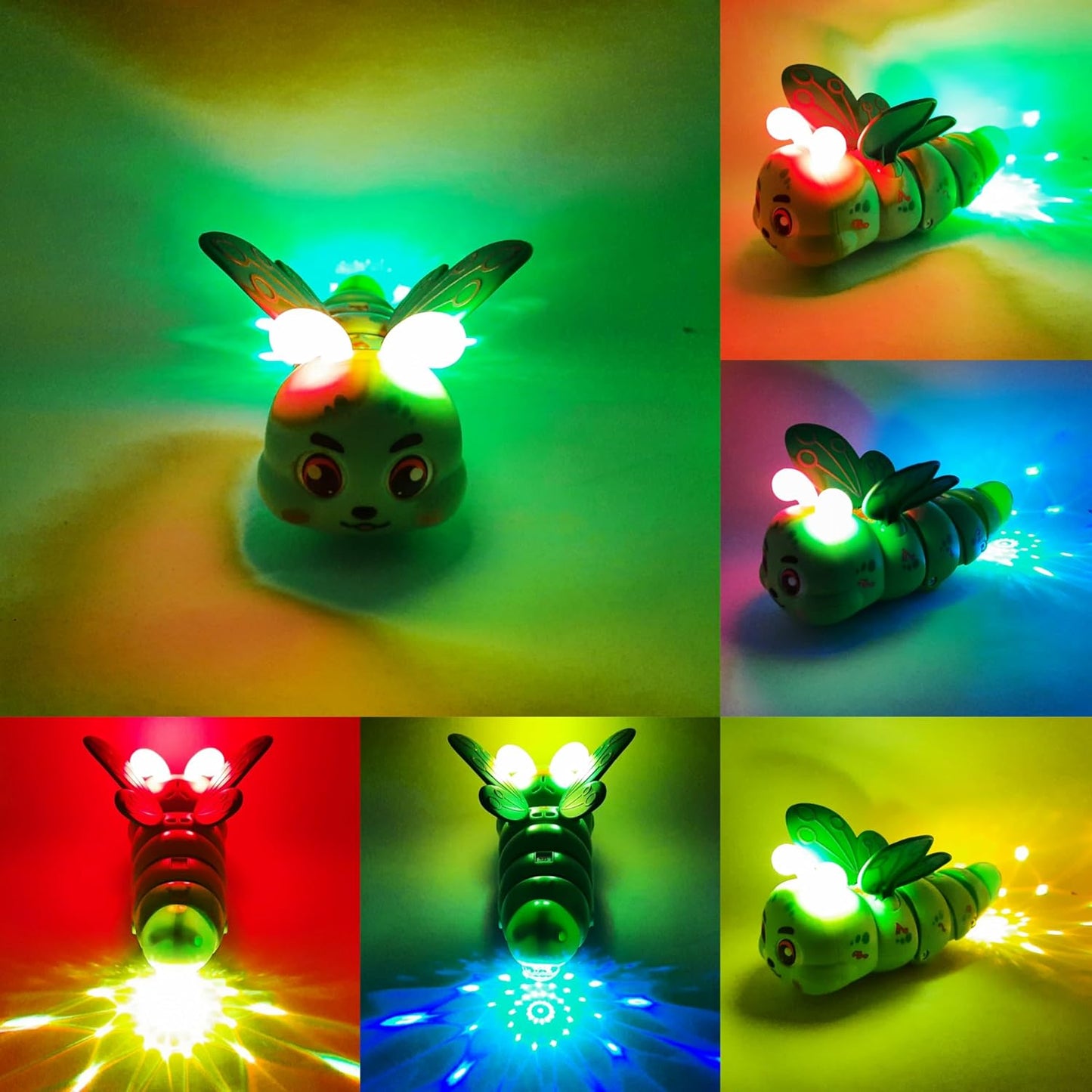 Little Larks Cute Carpenter Worm/Catterpiller Toy for Kids|Dances with Music & Lights|Stunts, Revolves360Degree, Move Front & Back, Wing Swing...