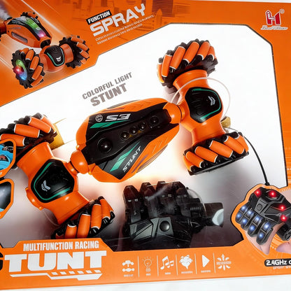 Stunt Multifuction Racing Spray Car for Kids Spray Function Lighting Music Transform Button Forward Backward, Turn Left and Right for Kids 2.4GHZ Remote...