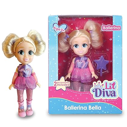 Li'l Diva Ballerina-Bella 6" Doll|India’s First Preschool RolePlay Pretendplay Doll with Accessories|Birthday Gift|Toy Doll for Girls 3+|Movable Arms & Legs|Beautiful Dress|Elegant Eyes|Soft Hair Play