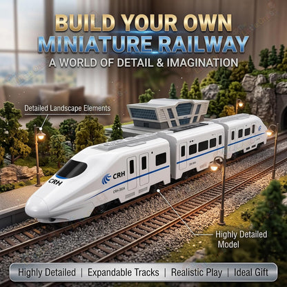 The Little Ones Remote Control Train Set - RC Toy Train with Track Set for Kids Boys & Girls Train Set Toys with Light Sound & Spray Flashing Light,...