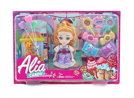 K. V. TOYS Alia Candy Shop Doll Set | Includes Candies Colorful Pretend Candy Store