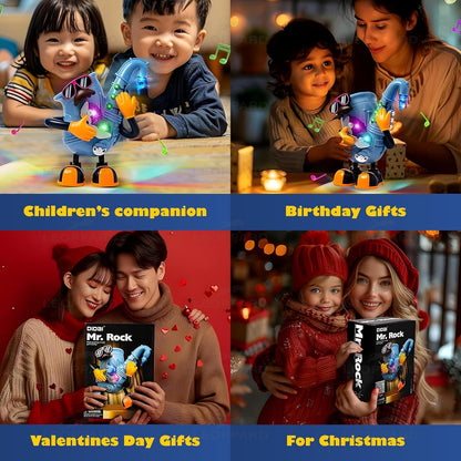 The Little Ones Dancing MR Rock Toys - Mr Rock Dancing Toy for Kids with Vibrant Light Effect & Musical Sound, Robot Toys for Kids, Best Birthday Gifts for Toddlers