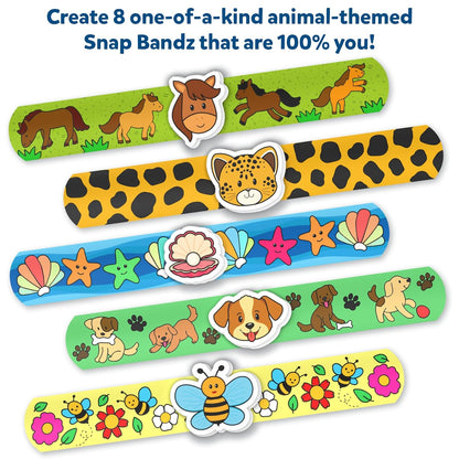 Skillmatics Craft Activity - Snap Bandz, Animals, DIY Art & Craft Activity, Mess-Free, Creative Kit, 8 Bands (8.6"), Gifts for Boys & Girls