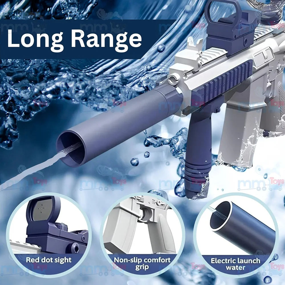 Electric Water Gun, M416 Automatic Water Blaster, Long-Range Shooting Water Gun for Kids & Adults, Rechargable Battries | Summer Holi Pichkari Toy
