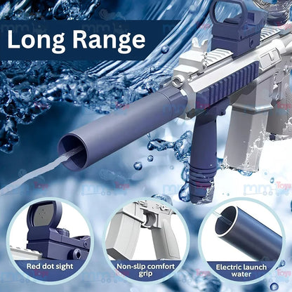 Electric Water Gun, M416 Automatic Water Blaster, Long-Range Shooting Water Gun for Kids & Adults, Rechargable Battries | Summer Holi Pichkari Toy