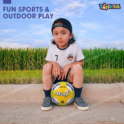 Magic Kids Football Soccer Educational Toy Ball Size 3, 4-8 Year Kids Toy Gift Sports - Yellow