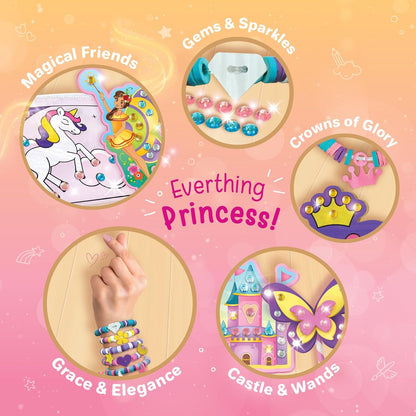 Imagimake Princess Craft Kit | 10 Mess-Free Activities | DIY Flat Bead Bracelets