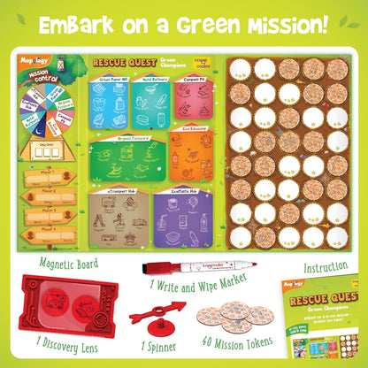 Imagimake Rescue Quest–Green Champions | Spin, Discover & Rescue Green Missions | Educational Fun Board Games for Friends & Family Night
