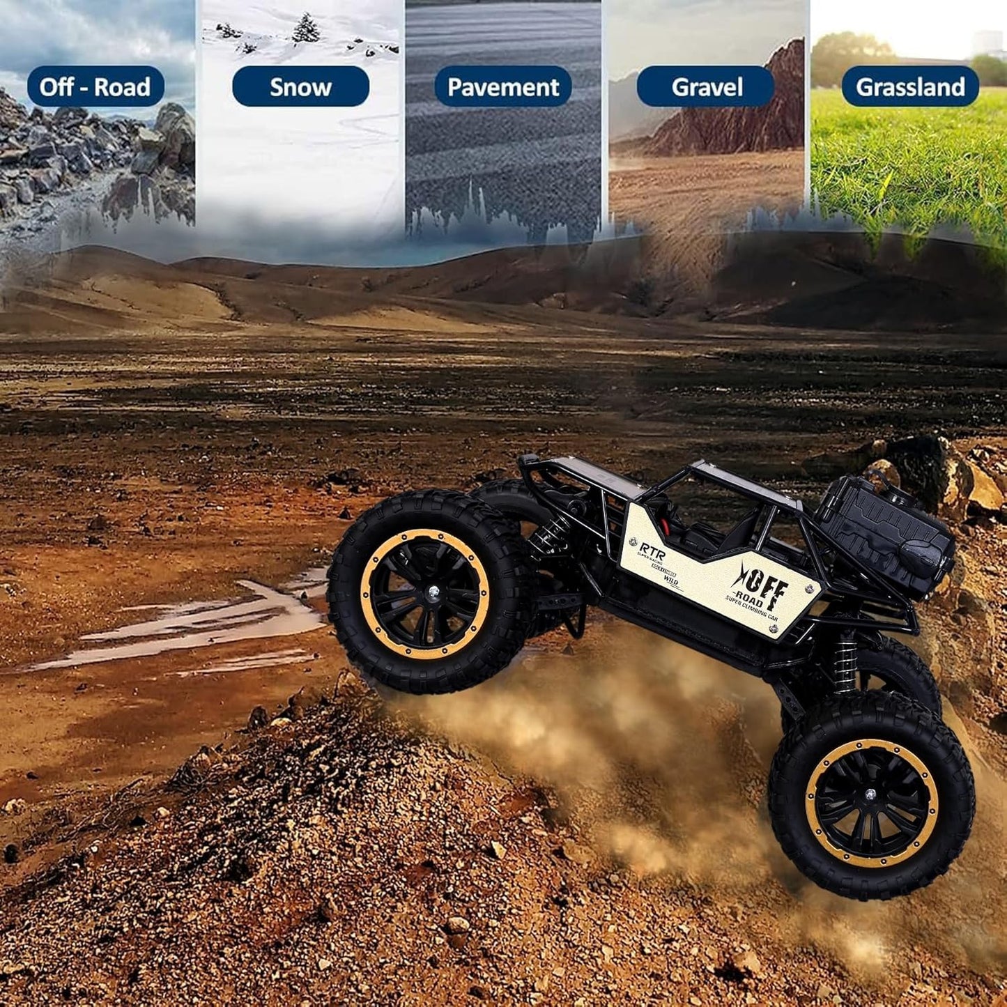 Remote Control Rock Crawler Mist Smoke Spray Function, High Speed 1:18 RC Car Toys