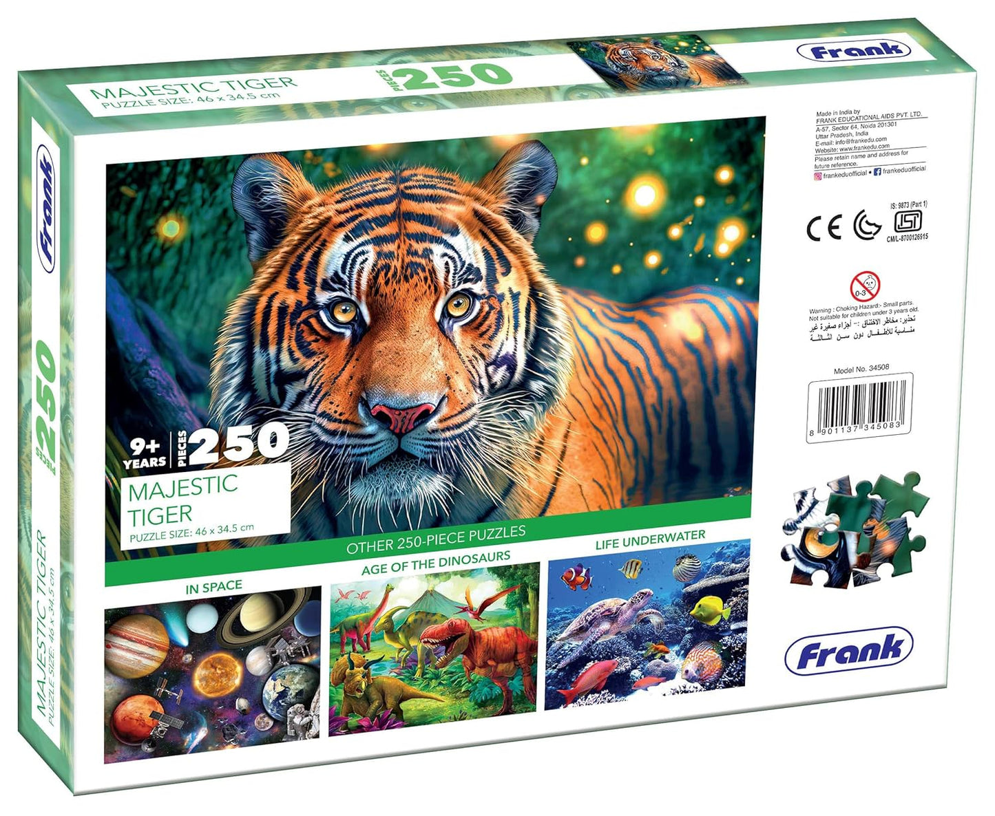 Frank Majestic Tiger Jigsaw Puzzle (250 Pieces) for Kids Above 9+ Years - Fun & Challenging Brain Booster Games