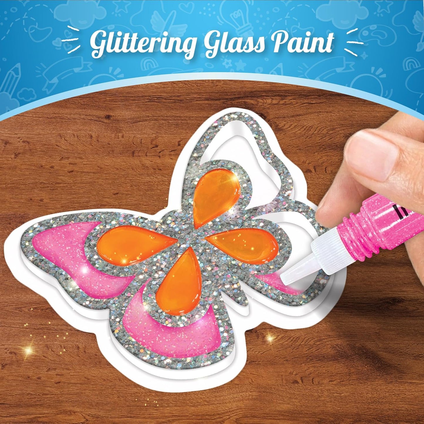 Jelly Stickers – Flowers & Butterflies | 3D Gel Stickers Craft Kit for Kids | Window, Bottle & Mug Decoration | Non-Toxic Glass Paints | Age 3+