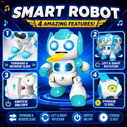 VikriDA Infrared Remote Control Robot Toy | Programmable Flying Saucer Throwing Battle Robot for Kids