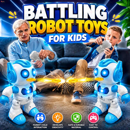 VikriDA Infrared Remote Control Robot Toy | Programmable Flying Saucer Throwing Battle Robot for Kids