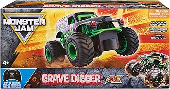 Monster Jam Official Grave Digger Remote Control Monster Truck, 1:24 Scale, 2.4 GHz, for Ages 4 and Up, Pack of 1, Multicolor