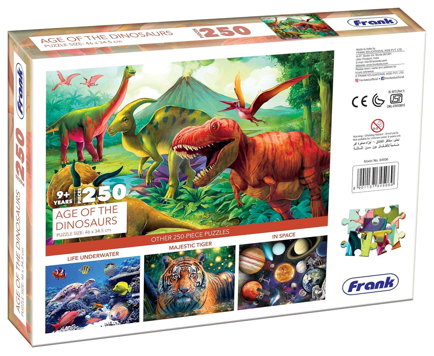 Frank Age of The Dinosaurs Jigsaw Puzzle (250 Pieces) for Kids Above 9+ Years - Fun & Challenging Brain Booster Games