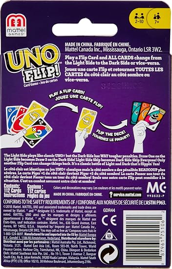 UNO Kid Mattel Games Uno Flip Side Card Game, Multi Color