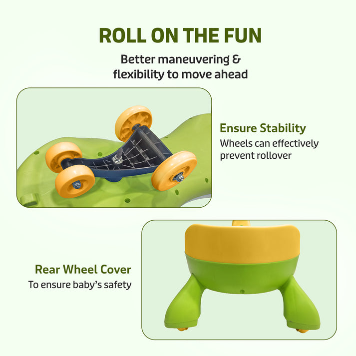 Sunny Swing Car, Kids Push Car, Magic Car for Kids, Comfortable Seats & Durable, Ride On Magic Car for 3+ Years Baby Boy & Girl, Yellow
