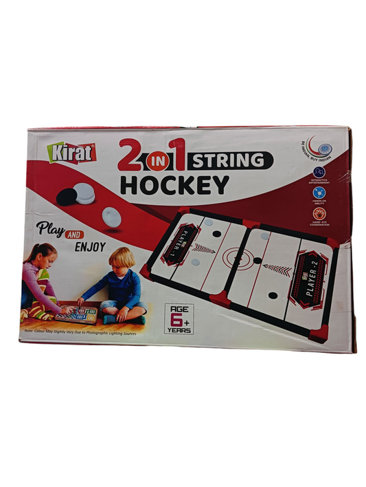 2 in 1 String Hockey & Ludo Indoor 2 player game for kids 6 years and above