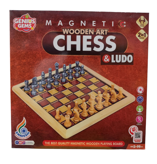 Wooden Art Chess & Ludo