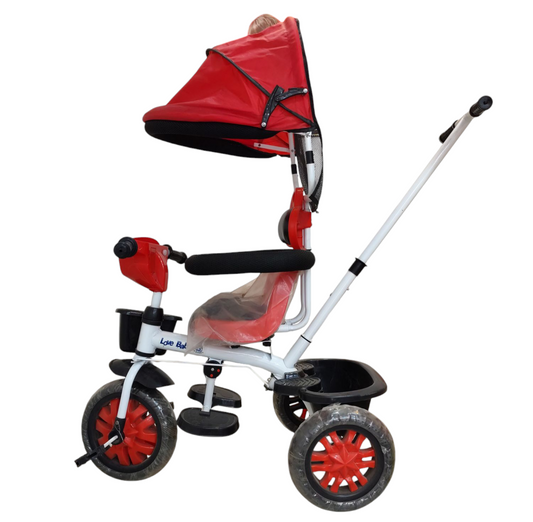 Stroller Tricycle| Baby Trike|Tricycle with Canopy and Parental Adjust Push Handle for Kids|Boys|Girls Age Group 1.5 to 5 Years (Red)