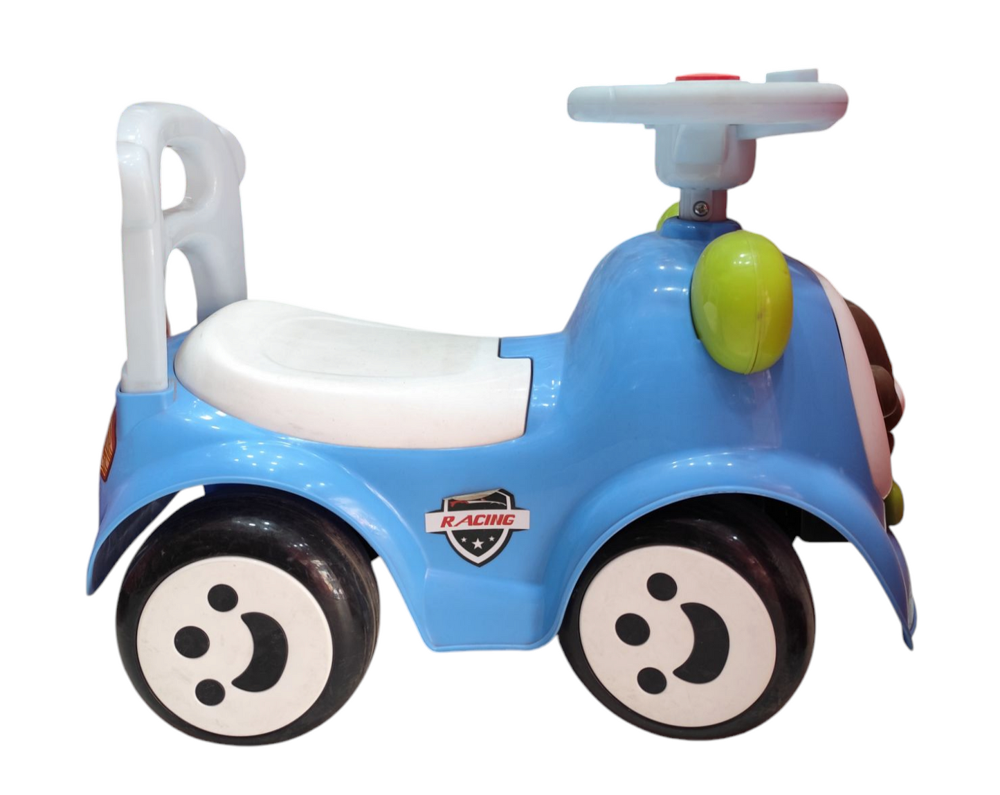 LuvLap Sunny Ride on & Car for Kids with Music & Horn Steering, Push Car for Baby with Backrest, Safety Guard, Under Seat Storage & Big Wheels, Ride on for Kids 1 to 3 Years Upto 25 Kgs (Blue)