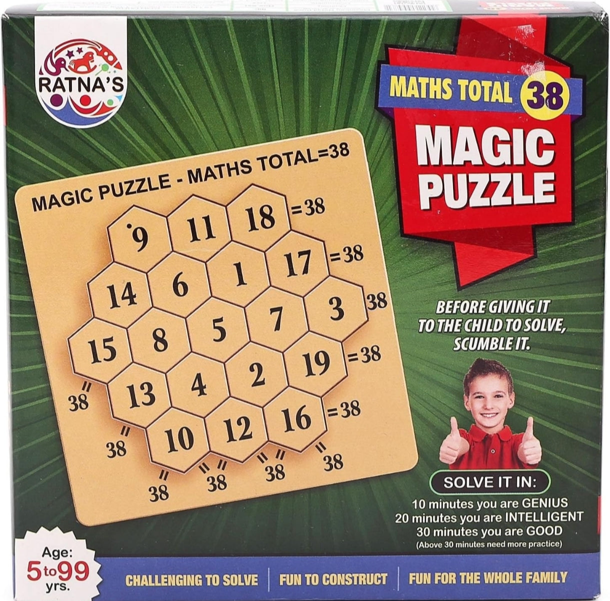 Ratnas Magic Puzzle Maths Total 38