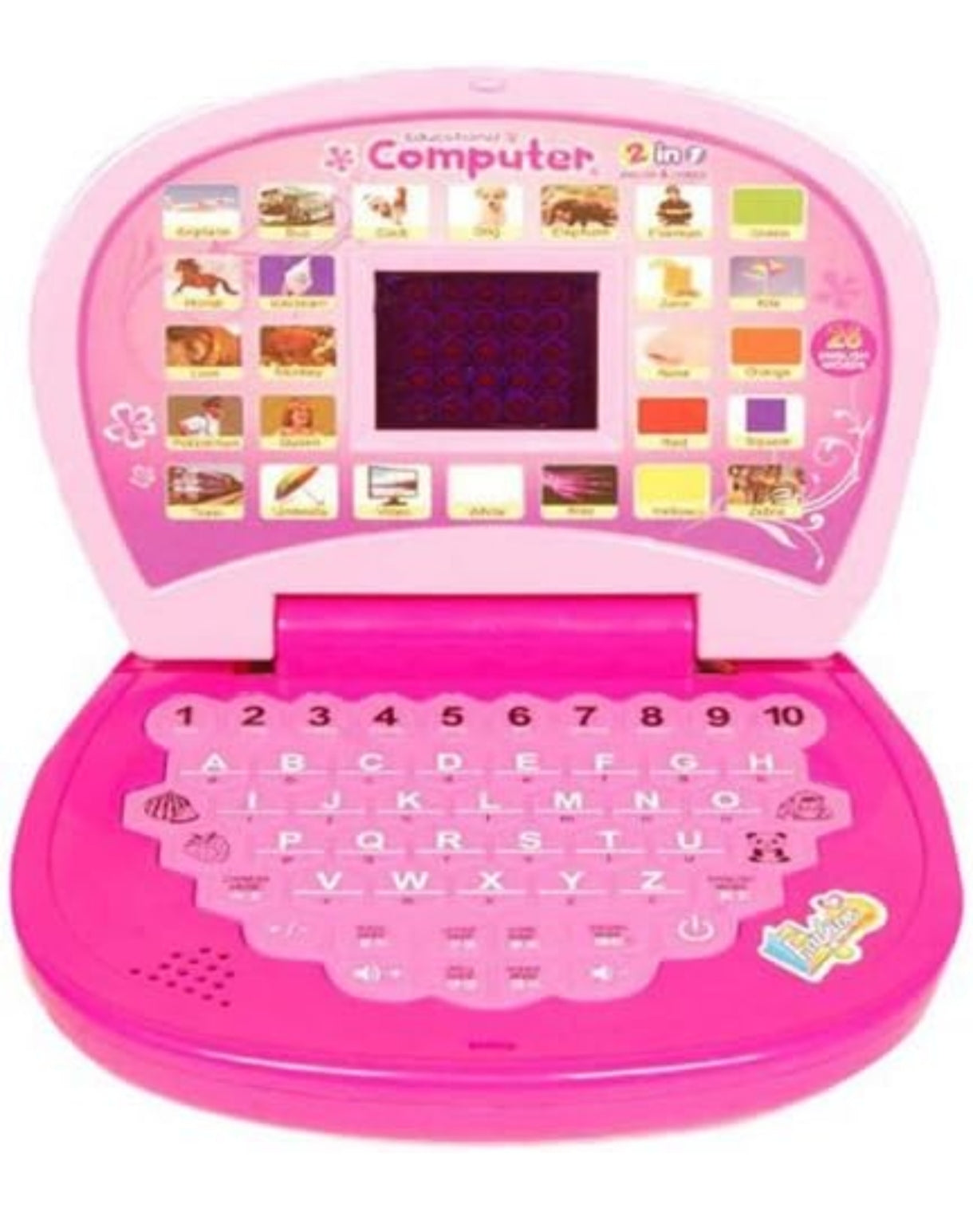 Battery Operated Educational Learning Laptop Toy with LED Display and Music Effect | Babies/Girls/Boys/Toddlers | Pink Color, Power Source: 3xAA...