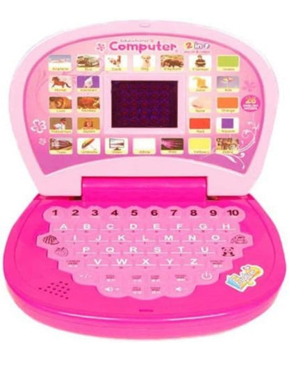 Battery Operated Educational Learning Laptop Toy with LED Display and Music Effect | Babies/Girls/Boys/Toddlers | Pink Color, Power Source: 3xAA...