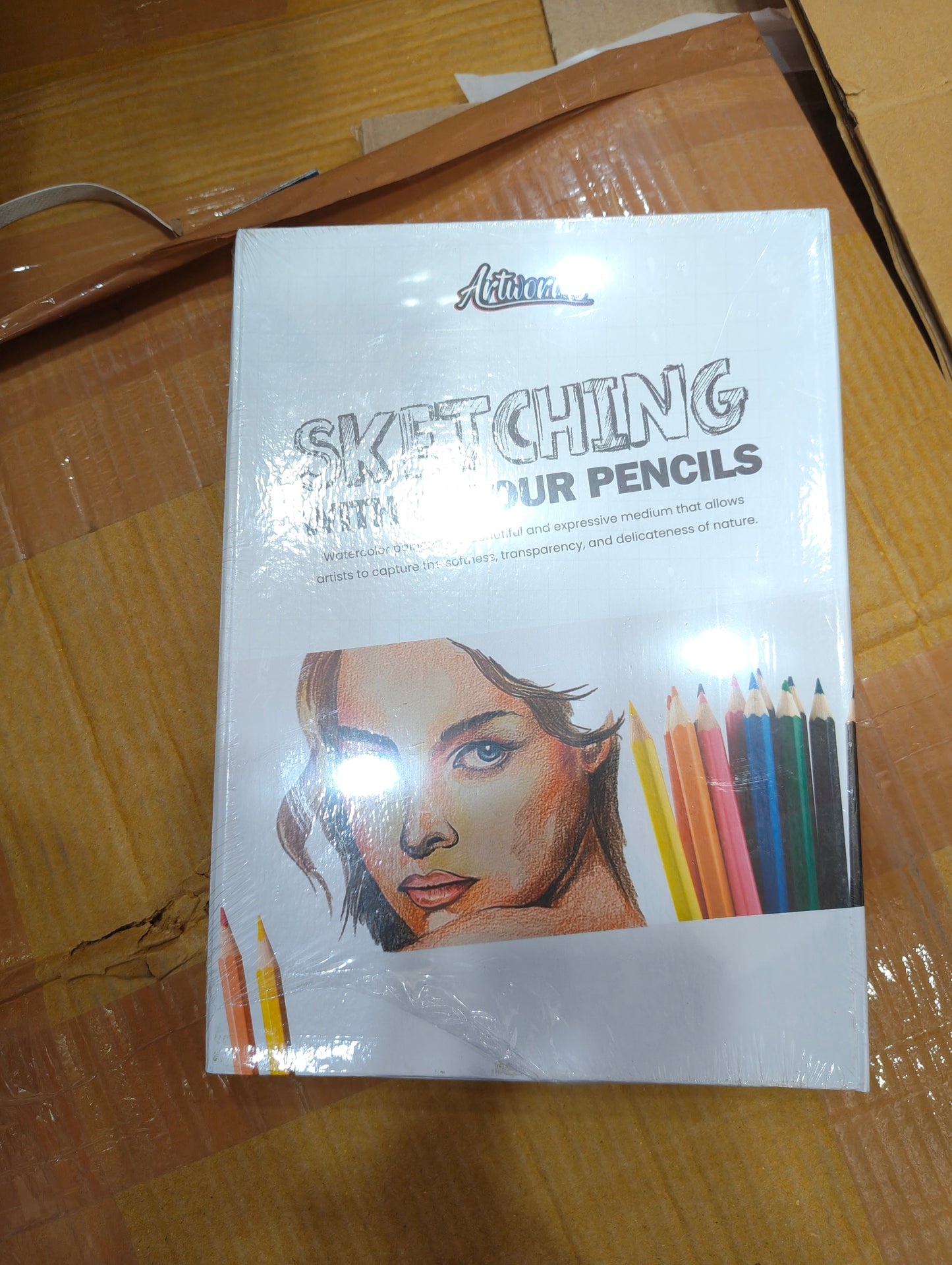 Sketching with colour pencil