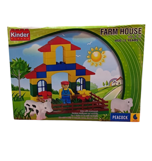 Peacock Kinder Blocks Farm House