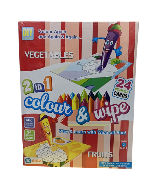 2 in 1 Colour & Wipe reusable DIY activity sketch game for age 3 Years and older