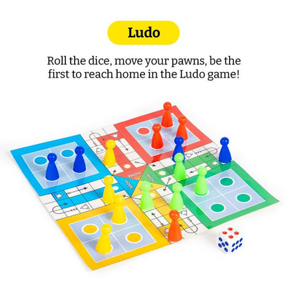 Ratna's Fun Brainvita Sankes & Ladders Ludo Game Multicolor - Set of 6