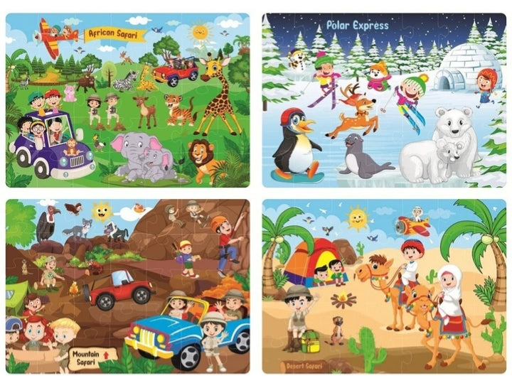 4 IN 1 Safari World Puzzle