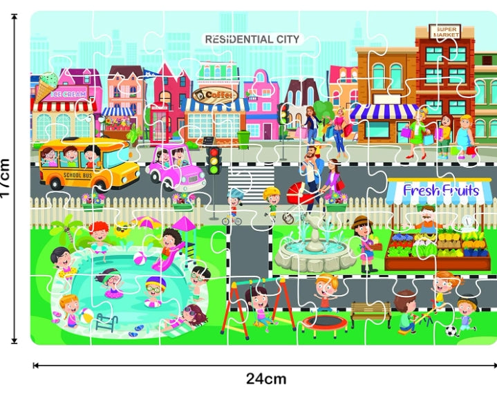 4 IN 1 City & Village Life Puzzle