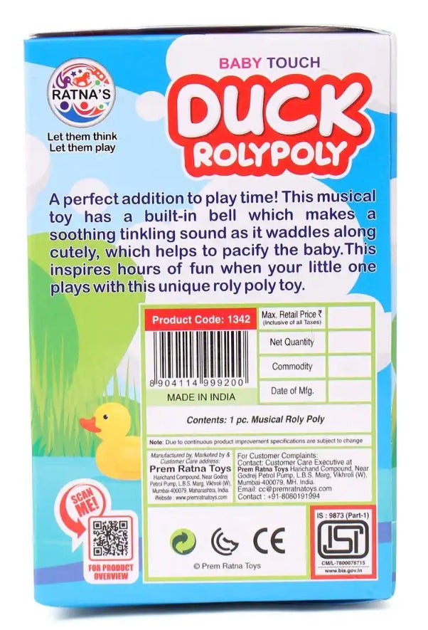 Baby Cub Musical Duck Face Roly Poly Wobbling Toy for Infants