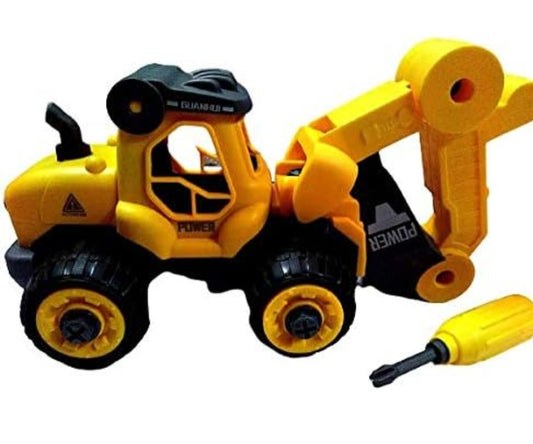 TEMSON DIY Assembly Smart City Building Construction Vehicle Toy for Kids Frichion Truck Bulldozer
