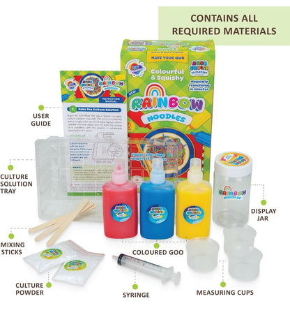 Children's science kit with rainbow noodles