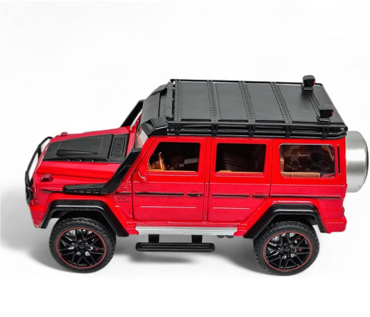 RC Car, 1:22 Scale,Die-Cast Model with Openable Doors, Lights and Smoke Effects, Toy for Kids 3-10 Years (Red)