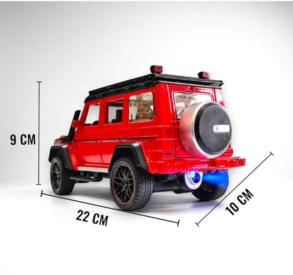 RC Car, 1:22 Scale,Die-Cast Model with Openable Doors, Lights and Smoke Effects, Toy for Kids 3-10 Years (Red)