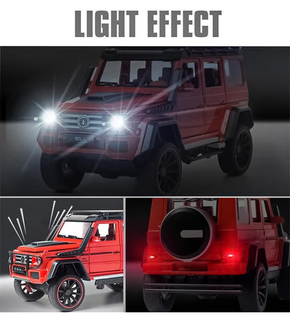 RC Car, 1:22 Scale,Die-Cast Model with Openable Doors, Lights and Smoke Effects, Toy for Kids 3-10 Years (Red)