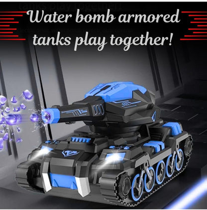 Remote Control Armored Tank Car – 49M RC Battle Tank with 360° Rotation, Drift, Shooting Launcher, Rechargeable Battery & Remote – Fun Toy for Kids (8+ Years, Blue)