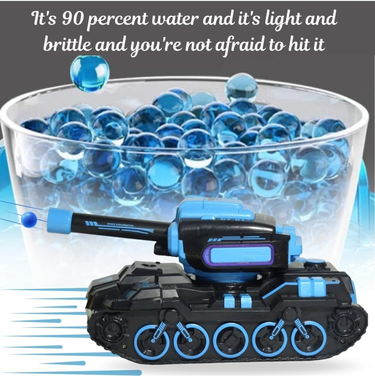 Remote Control Armored Tank Car – 49M RC Battle Tank with 360° Rotation, Drift, Shooting Launcher, Rechargeable Battery & Remote – Fun Toy for Kids (8+ Years, Blue)