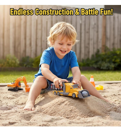 Transforming Construction Truck Robot Toy with Dumper Action,2-in-1 Dump Truck & Robot, Includes 3 Play Rocks, Kids Action Figure Vehicle