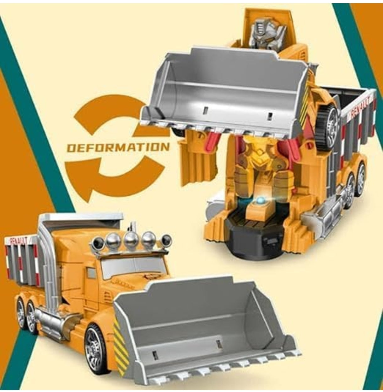 Transforming Construction Truck Robot Toy with Dumper Action,2-in-1 Dump Truck & Robot, Includes 3 Play Rocks, Kids Action Figure Vehicle