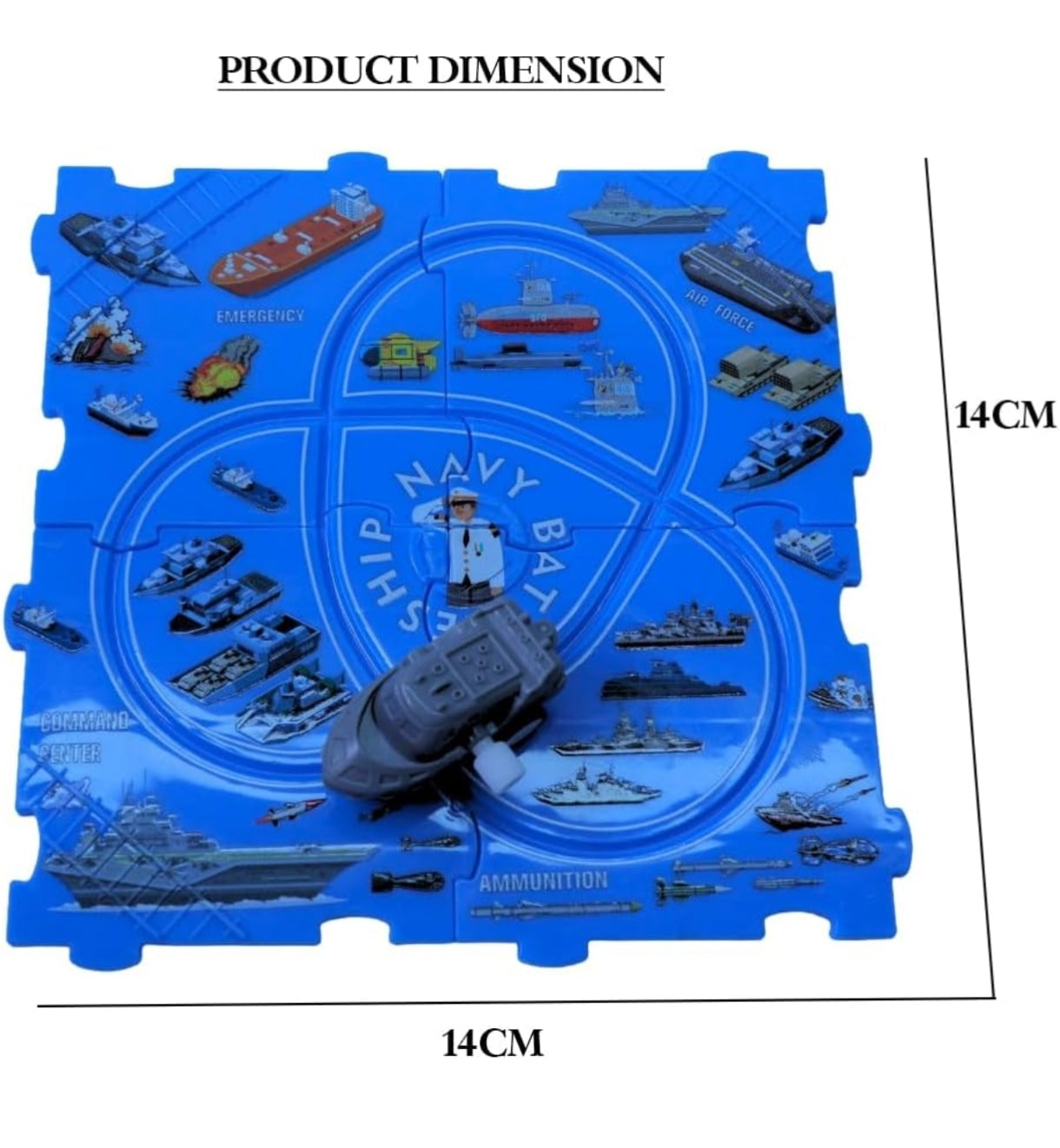 Puzzle and Track Battle Ship – DIY Assembling Educational Toy Playset for Kids 3-5 Years | Montessori Brain Teaser Puzzle Track Set with Puzzle Pieces | STEM Learning Toys for Boys & Girls