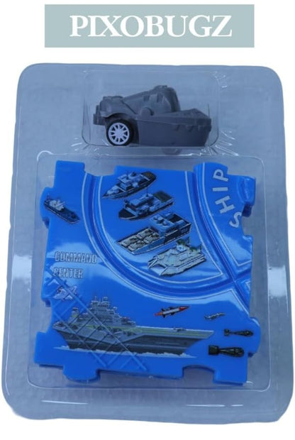 Puzzle and Track Battle Ship – DIY Assembling Educational Toy Playset for Kids 3-5 Years | Montessori Brain Teaser Puzzle Track Set with Puzzle Pieces | STEM Learning Toys for Boys & Girls