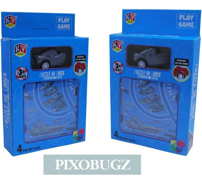 Puzzle and Track Battle Ship – DIY Assembling Educational Toy Playset for Kids 3-5 Years | Montessori Brain Teaser Puzzle Track Set with Puzzle Pieces | STEM Learning Toys for Boys & Girls